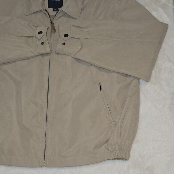 London Fog Men’s XL Beige Harrington Golf Jacket Zip Front Pockets Lightweight - Picture 2 of 14